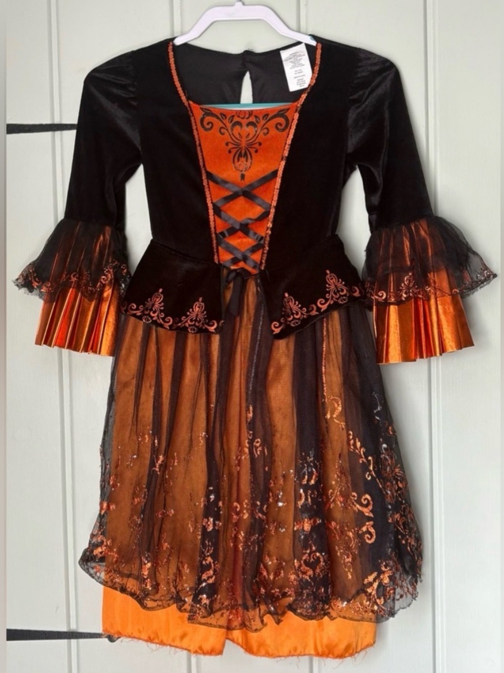 Target Orange and Black Velvet-Look Halloween Dress kids size S (4-6)
